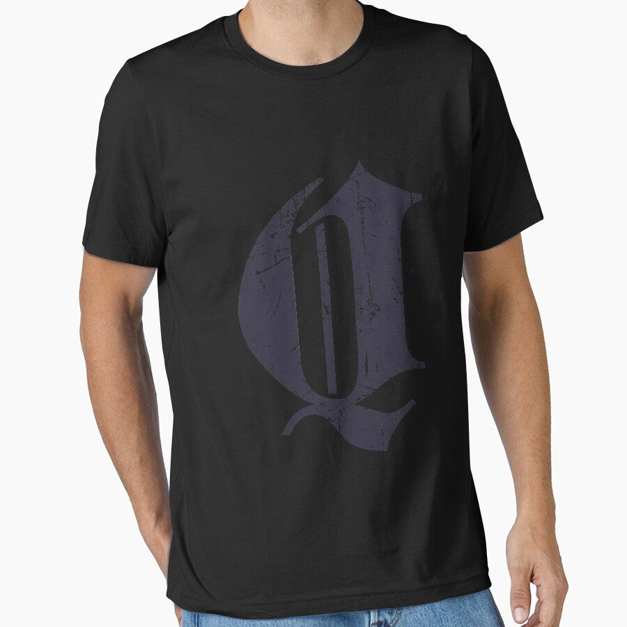 Dark Grunge Monogram Letter "Q" Blackletter by SunnyStreet T-Shirts, Hoodie, Sweatshirt | BlankRebels.com (Image 1)