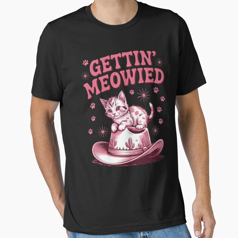 Getting Meowied Cat Lover Western Cowgirl by StephenDDArt T-Shirts, Hoodie, Sweatshirt | BlankRebels.com (Image 1)