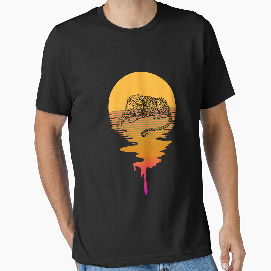 Retro 80s Tropical Sun Vaporwave Summer Leopard by IZiets T-Shirts, Hoodie, Sweatshirt | BlankRebels.com (Image 1)