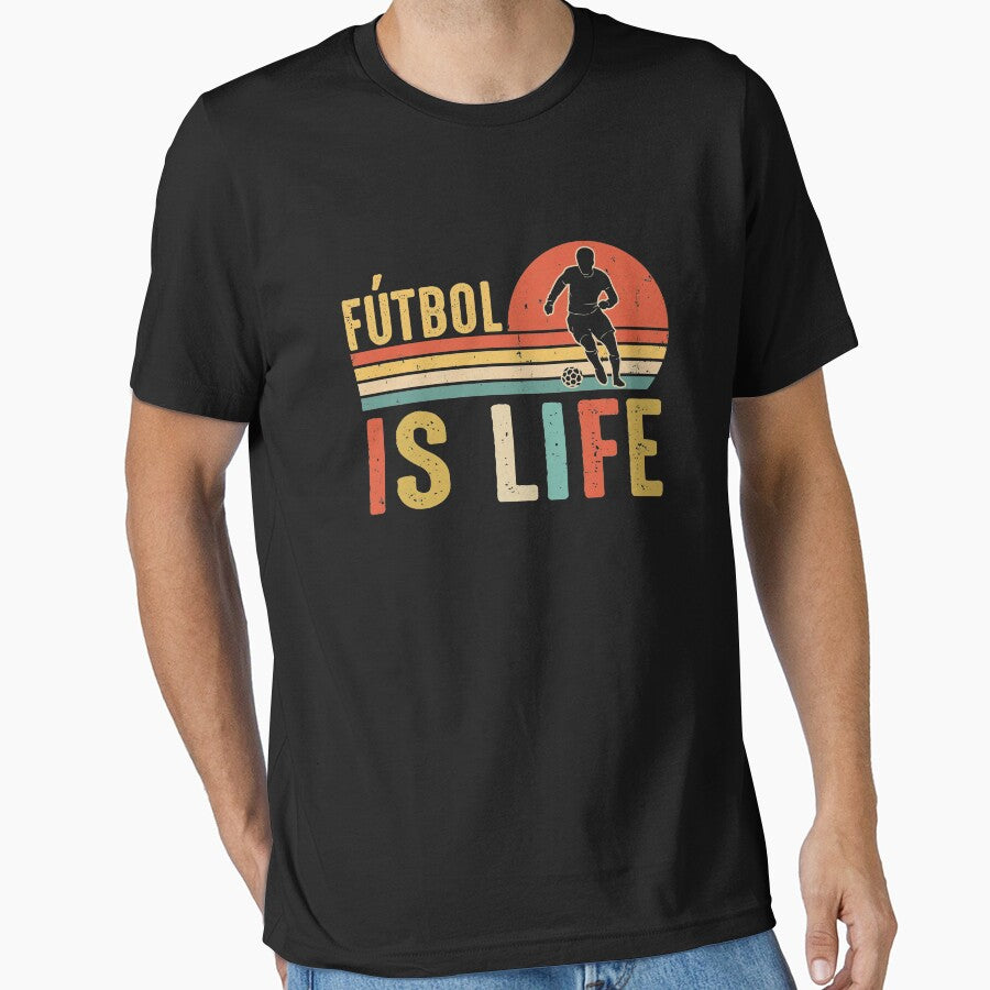 Futbol Is Life Soccer Funny Football Vintage Lover by AdamhollandShop T-Shirts, Hoodie, Sweatshirt (Image 1)