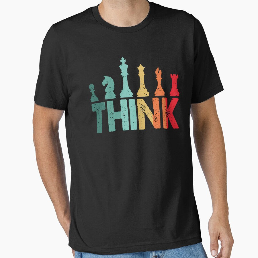Think Retro Vintage Chess Pieces Player Gifts Chess Coach by jingdomdesgine T-Shirts, Hoodie, Sweatshirt (Image 1)