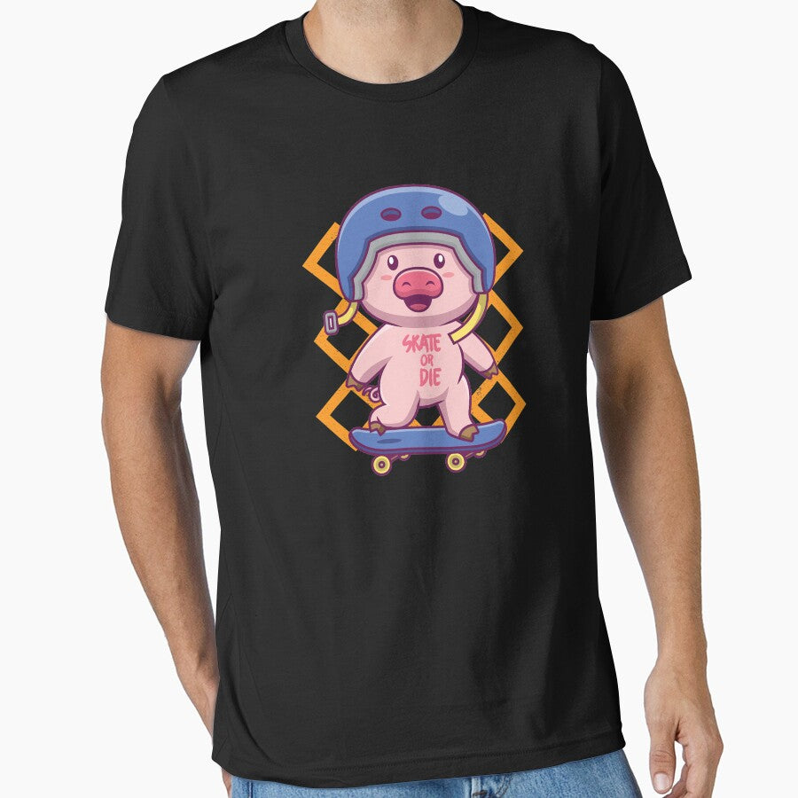 Skateboarding Pig by printworxx T-Shirts, Hoodie, Sweatshirt | BlankRebels.com (Image 1)