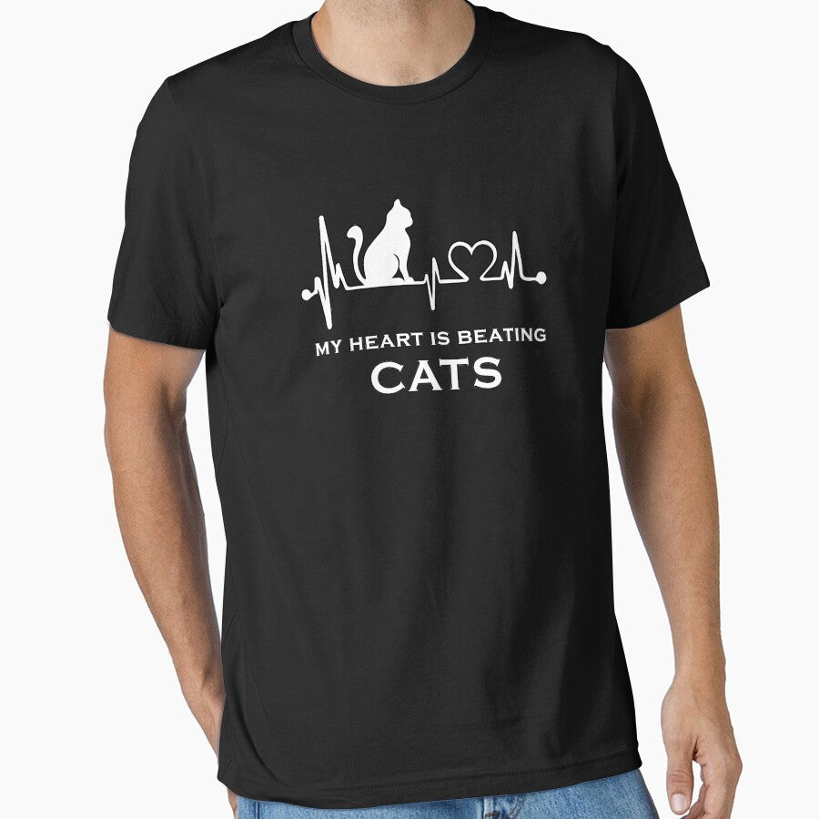 Cat heartbeat by Catsloversdotme T-Shirts, Hoodie, Sweatshirt | BlankRebels.com (Image 1)