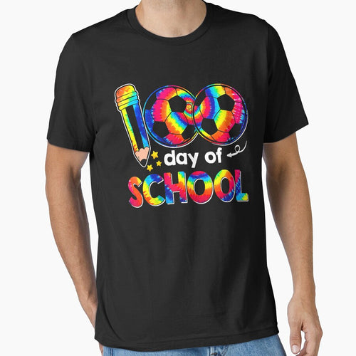 100th Day Soccer 100 Days Of School Tie Dye Teachers Kids by JodyBoling