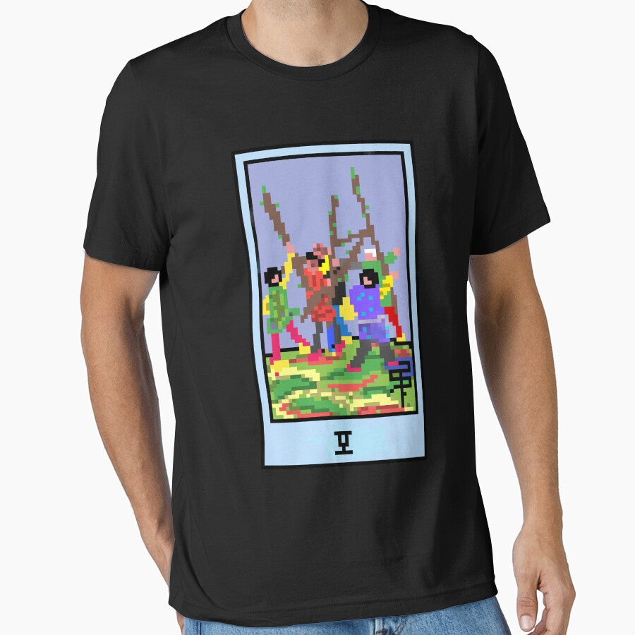 Wait Is This Pixel Art Tarot? Black Minor Arcana 'Five Wands' ( Stickers Other Accessories) T-Shirts, Hoodie, Sweatshirt
