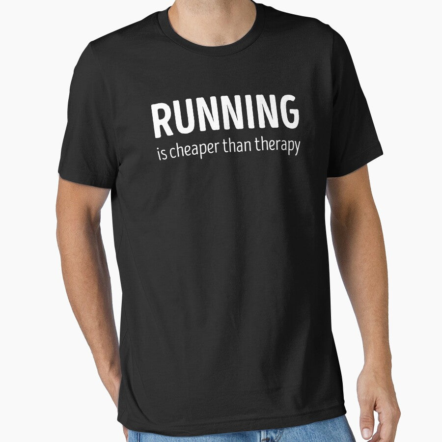 Running Is Cheaper Than Therapy Funny Running Lover by RareBunny T-Shirts, Hoodie, Sweatshirt | BlankRebels.com (Image 1)