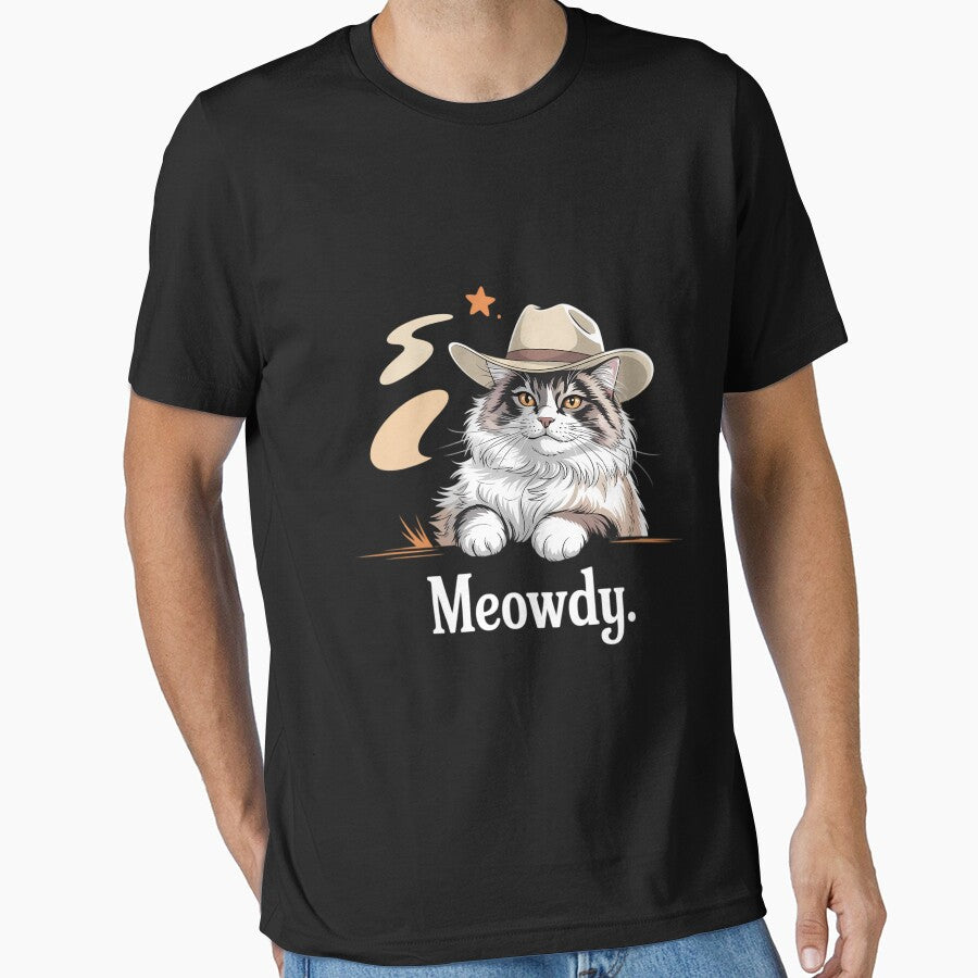 Meowdy Cat Wearing a Cowboy Hat by DoorwayThreads T-Shirts, Hoodie, Sweatshirt | BlankRebels.com (Image 1)