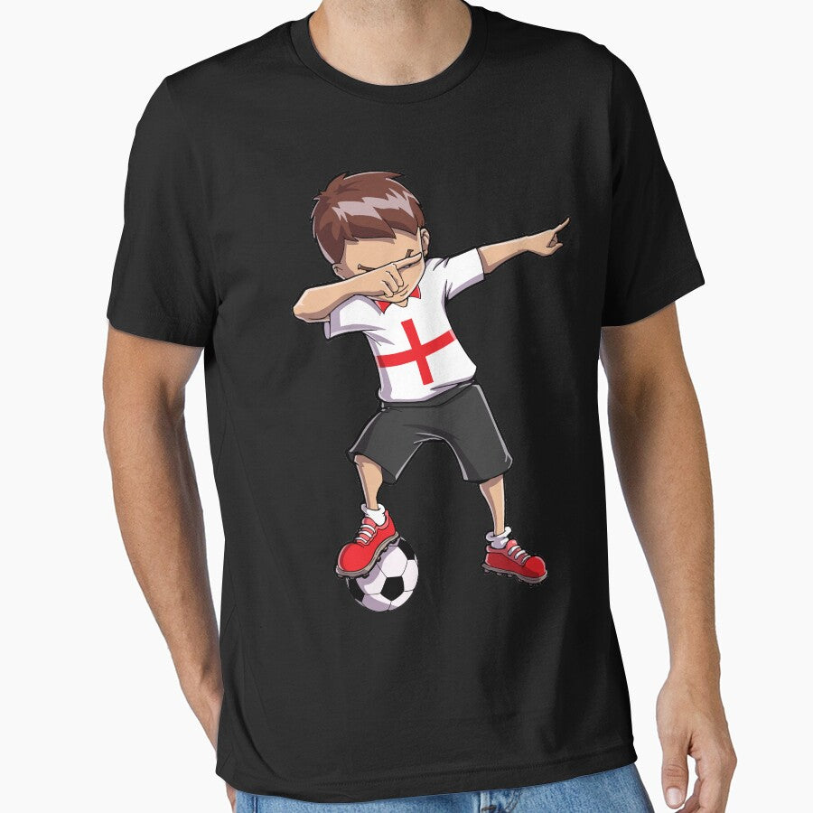 Dabbing Soccer T shirt for Boys England English Football Gifts by LiqueGifts