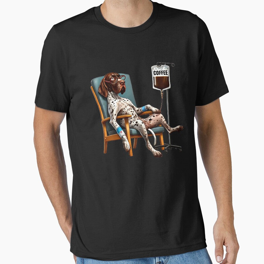 Funny German Shorthaired Pointer Coffee Drink Dog Lover by Kimberley King Art  King Art T-Shirts, Hoodie,... (Image 1)