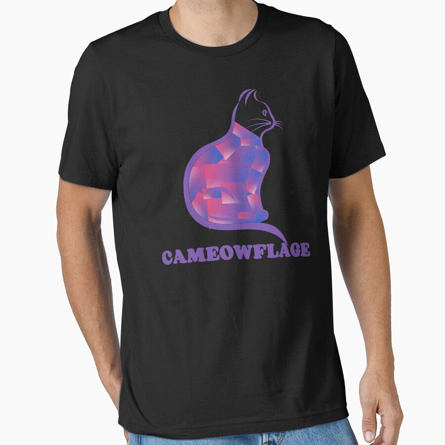 DARK PURPLE CAMEOWFLAGE Multicolored Collage Cat Silhouette - Funny Cat Pictures with Captions by FunnyCatsFam