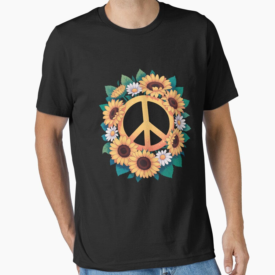 Hippie Peace Sign Flower Sunflower Lovers by KingsLife1994 T-Shirts, Hoodie, Sweatshirt | BlankRebels.com (Image 1)