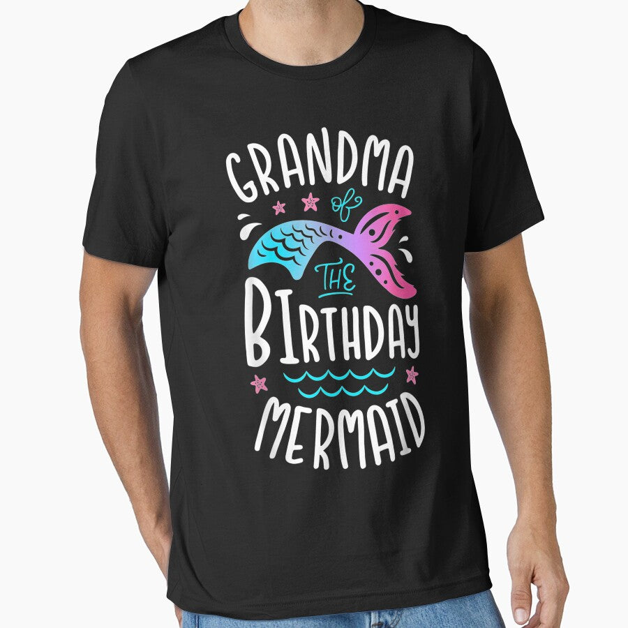 Grandma Of The Birthday Mermaid Gifts Women Family Matching by JosephFineArts T-Shirts, Hoodie, Sweatshirt (Image 1)