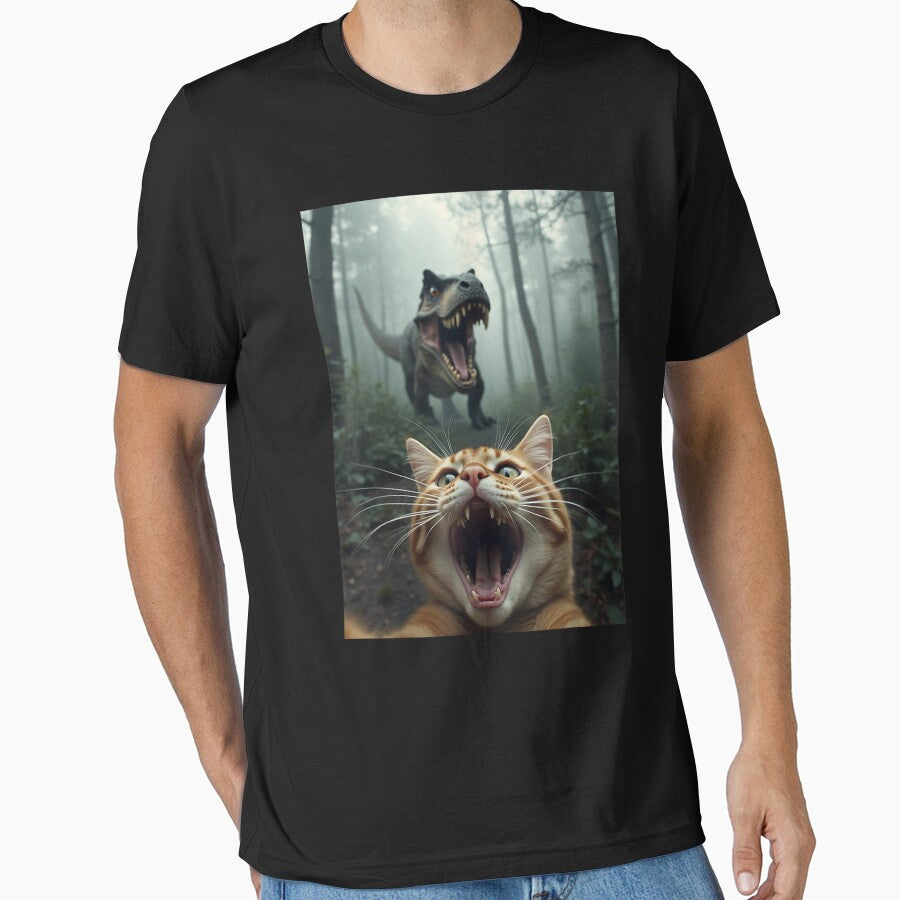 cat and dinosaur by BASKF T-Shirts, Hoodie, Sweatshirt | BlankRebels.com (Image 1)