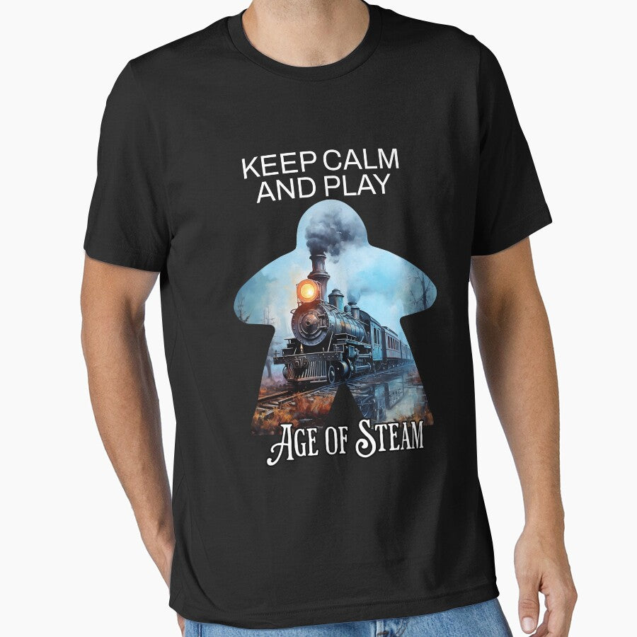 Keep Calm and Play Age of Steam Board Game - Board Gamer, Eurogame, Board Gaming by Zanda-Nerd-Shop T-Shirts,... (Image 1)