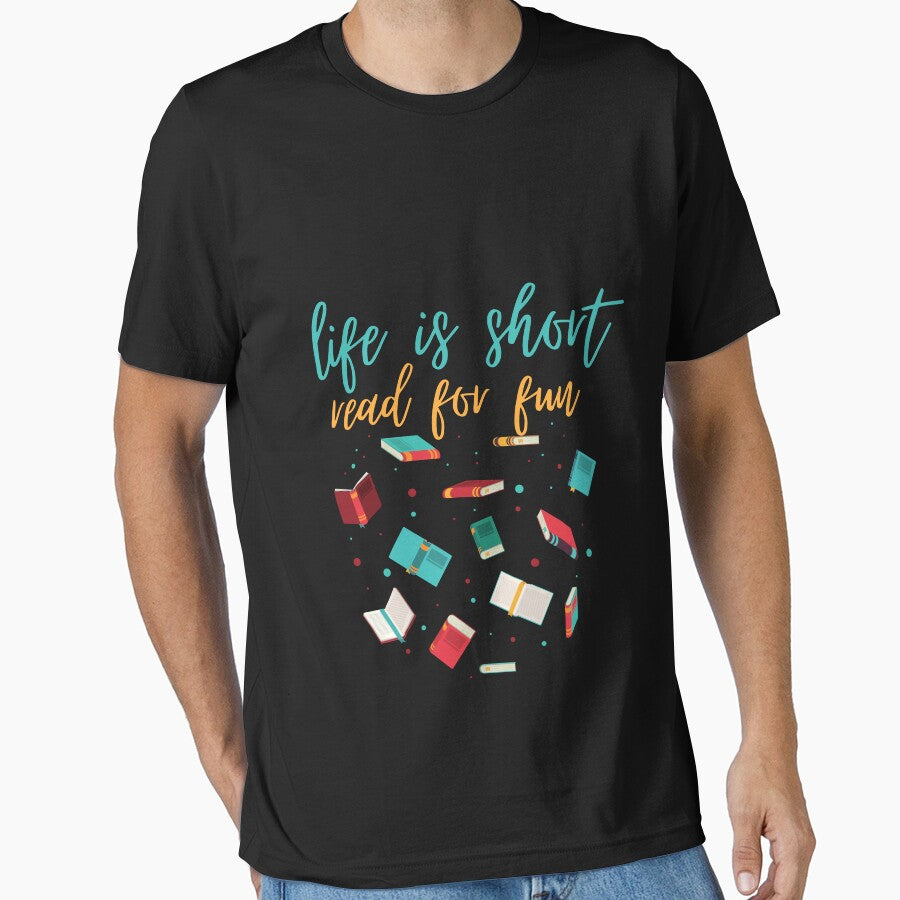 Life Is Short Read For Fun bibliophile hand lettering by Anchorbutterfly T-Shirts, Hoodie, Sweatshirt (Image 1)