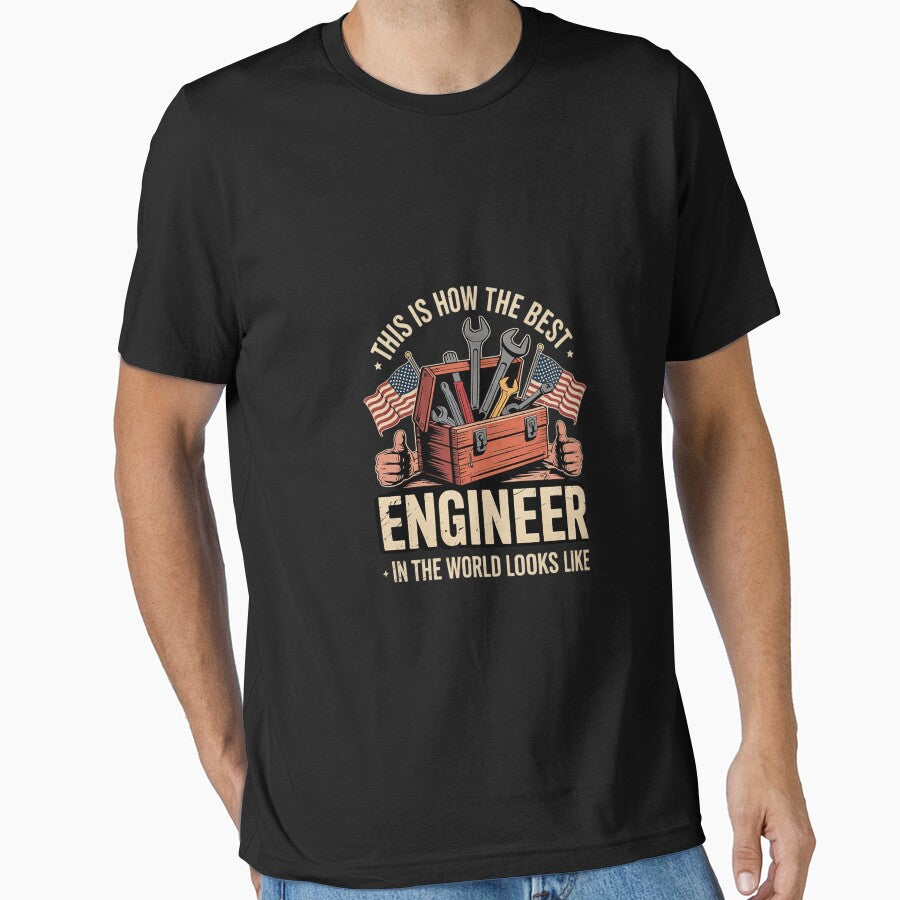 Mens Best Engineer In The World Mechanic Engineering by MythWoot T-Shirts, Hoodie, Sweatshirt | BlankRebels.com (Image 1)
