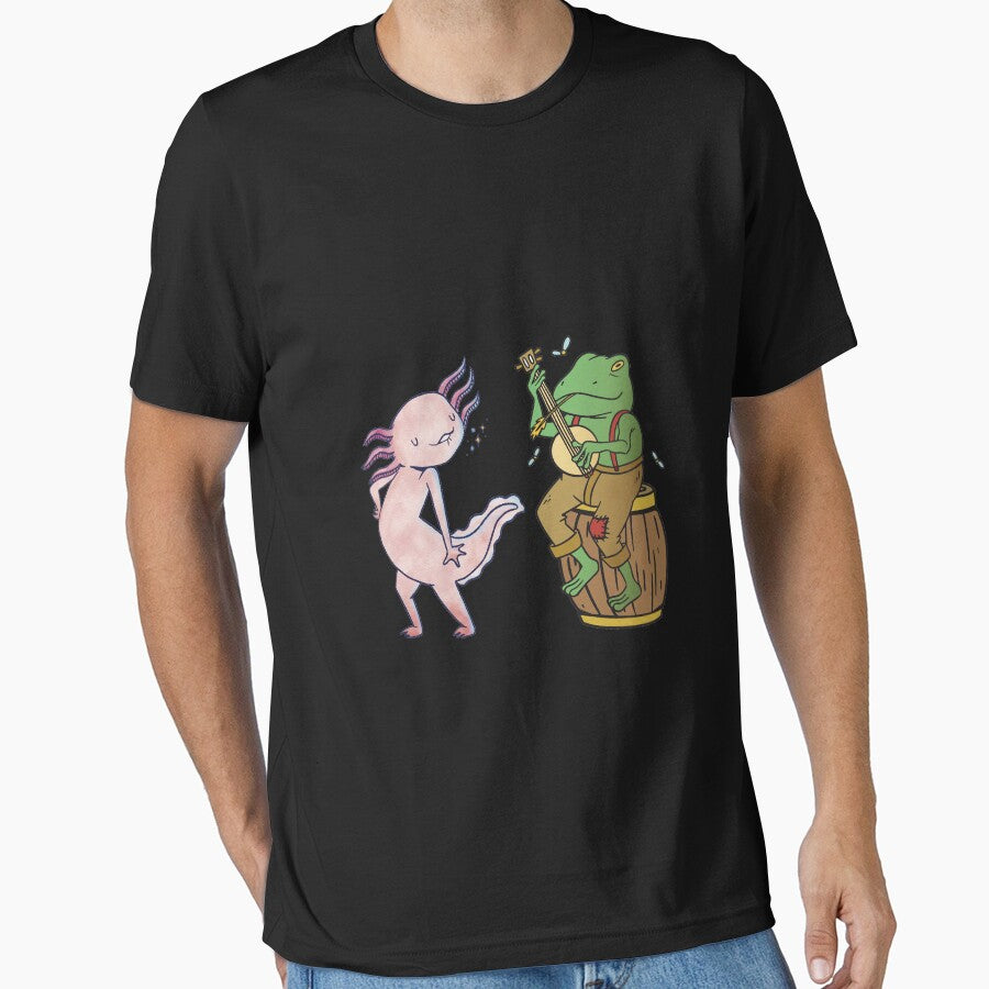 Cottagecore Aesthetic Frog Playing Banjo With Axolotl Dance Funny Gift idea by Yonshop T-Shirts, Hoodie, Sweatshirt (Image 1)
