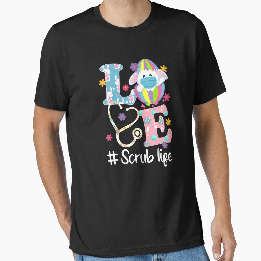 Stethoscope Scrub Life Nurse Bunny Easter Day by GardNewerd T-Shirts, Hoodie, Sweatshirt | BlankRebels.com (Image 1)