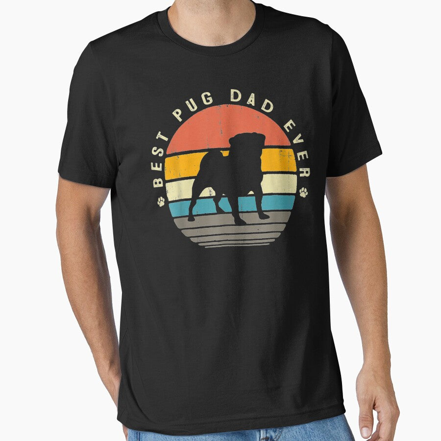 Mens Best Pug Dad Ever Funny Pug Dog Vintage Gifts by LcRushop T-Shirts, Hoodie, Sweatshirt | BlankRebels.com (Image 1)