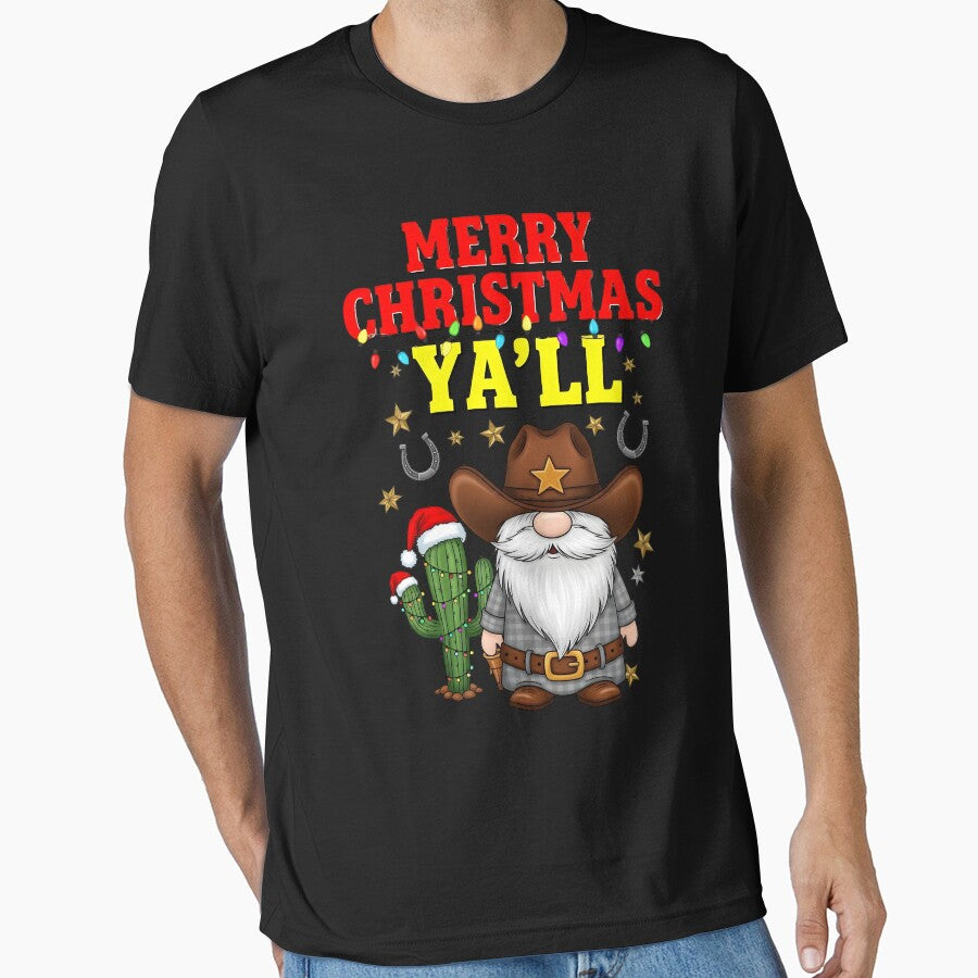 Merry Christmas Ya'll Santa Cowboy by BakeryDozen T-Shirts, Hoodie, Sweatshirt | BlankRebels.com (Image 1)
