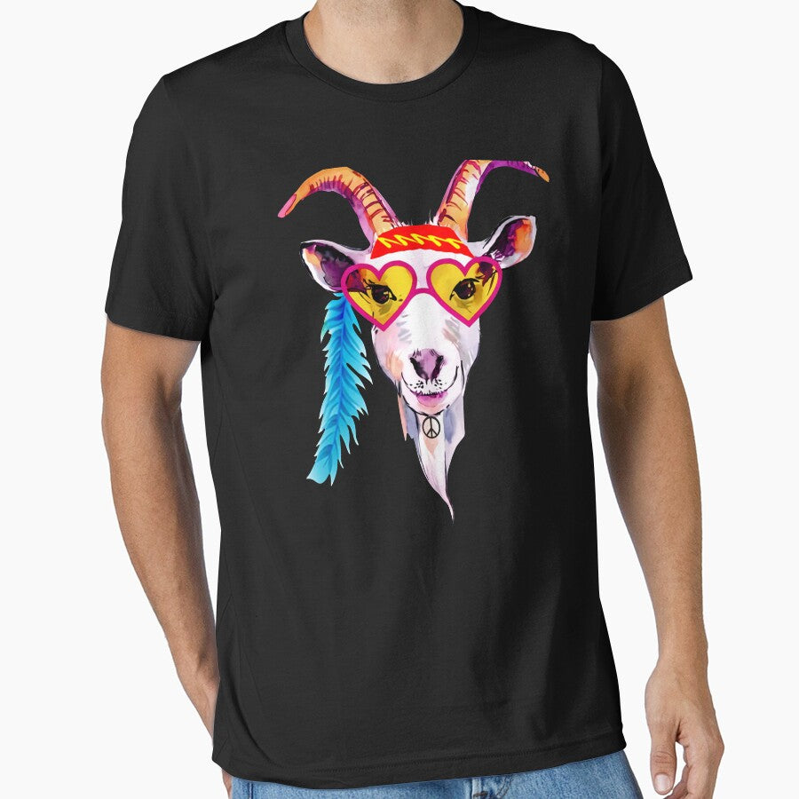 Goat Hippie Peace - Goat Hippie - T-Shirt by BurauOsborn