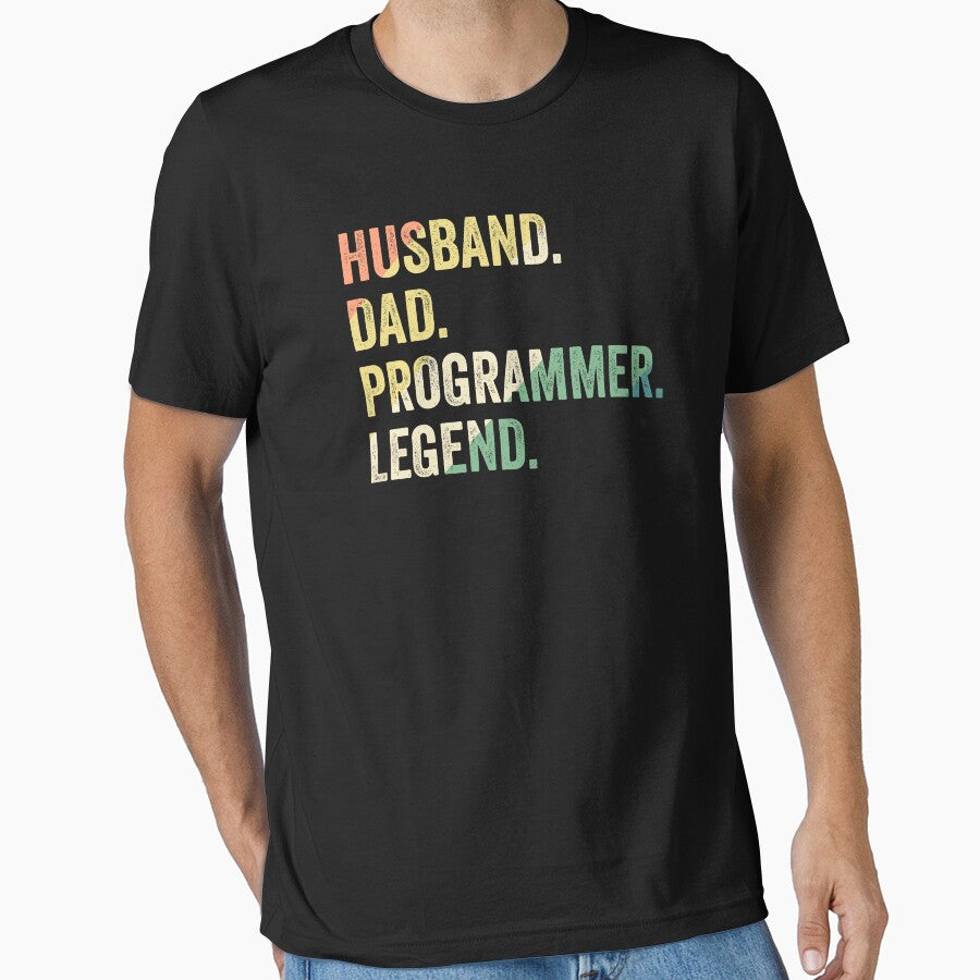 Husband Dad Programmer Legend Funny Programmer by RareBunny T-Shirts, Hoodie, Sweatshirt | BlankRebels.com (Image 1)