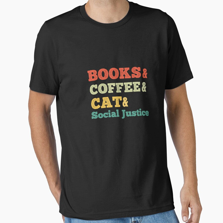 books and coffee and cat and social justice by storefoxmix T-Shirts, Hoodie, Sweatshirt | BlankRebels.com (Image 1)