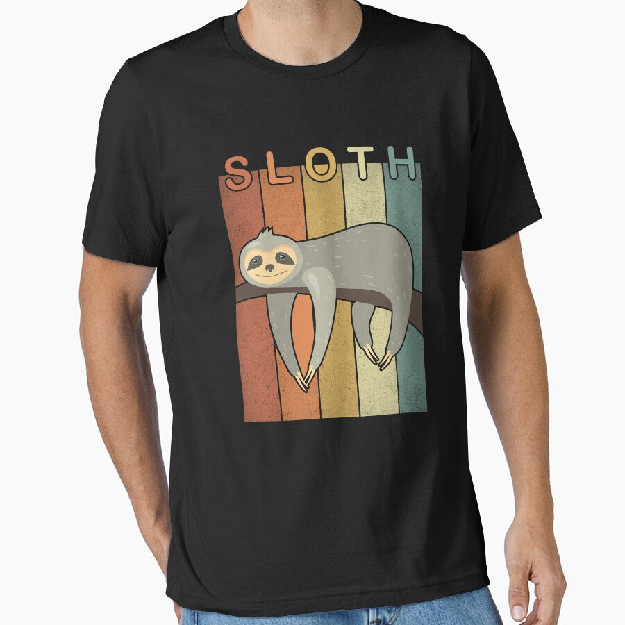 cute colorful vintage sloth-funny animals typography by Hartics T-Shirts, Hoodie, Sweatshirt | BlankRebels.com (Image 1)