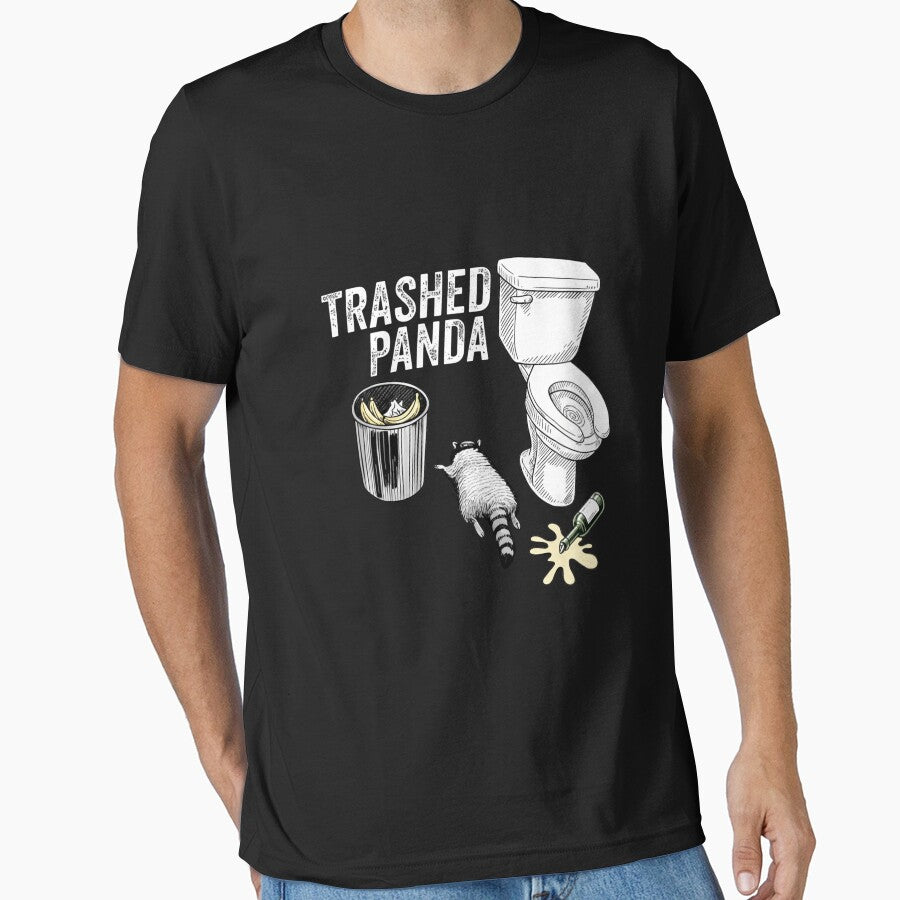 Trashed Panda Funny Drunk Raccoon Trash Panda Humor by Evelynzurick T-Shirts, Hoodie, Sweatshirt | BlankRebels.com (Image 1)