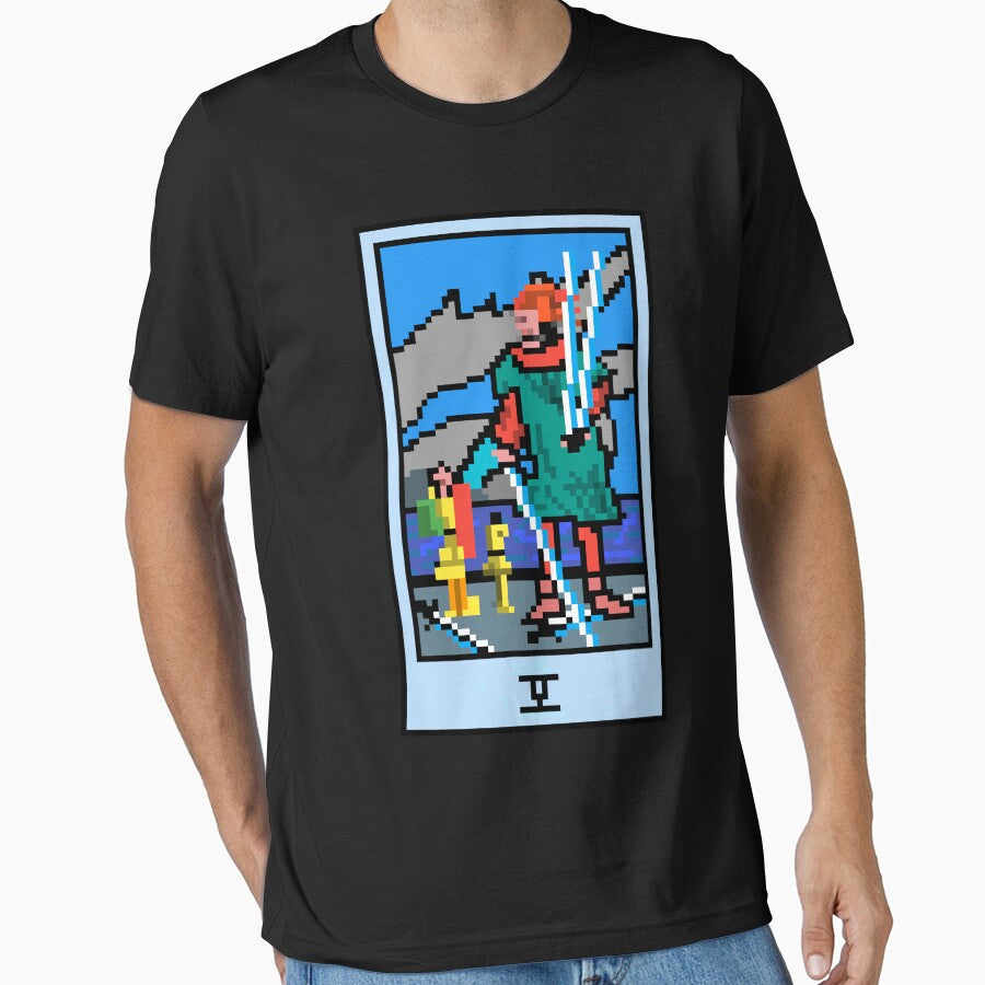 Wait Is This Pixel Art Tarot? Black Minor Arcana 'Five Swords' ( Stickers Other Accessories) T-Shirts, Hoodie, Sweatshirt