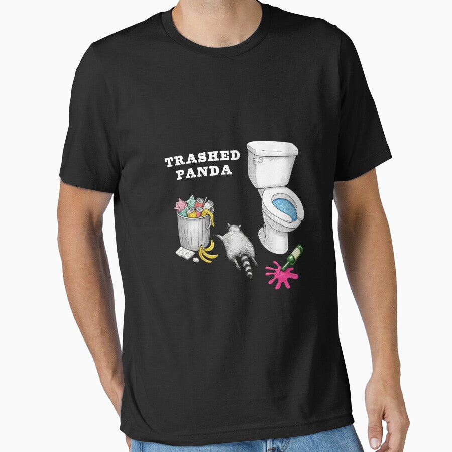 Trashed Panda Funny Drunk Raccoon T-Shirt, Trash Panda Humor Vintage by Evelynzurick Hoodie, Sweatshirt (Image 1)