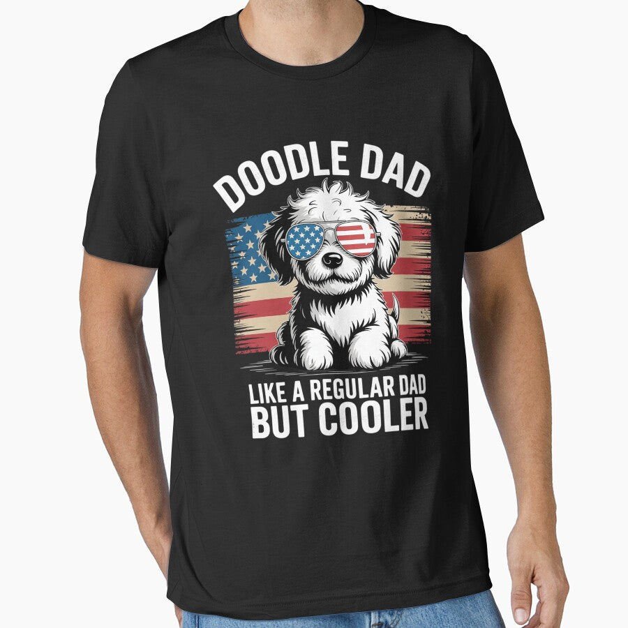 Doodle Dad Goldendoodle Regular Dad But Cooler American Flag by KonstanKoraner T-Shirts, Hoodie, Sweatshirt (Image 1)