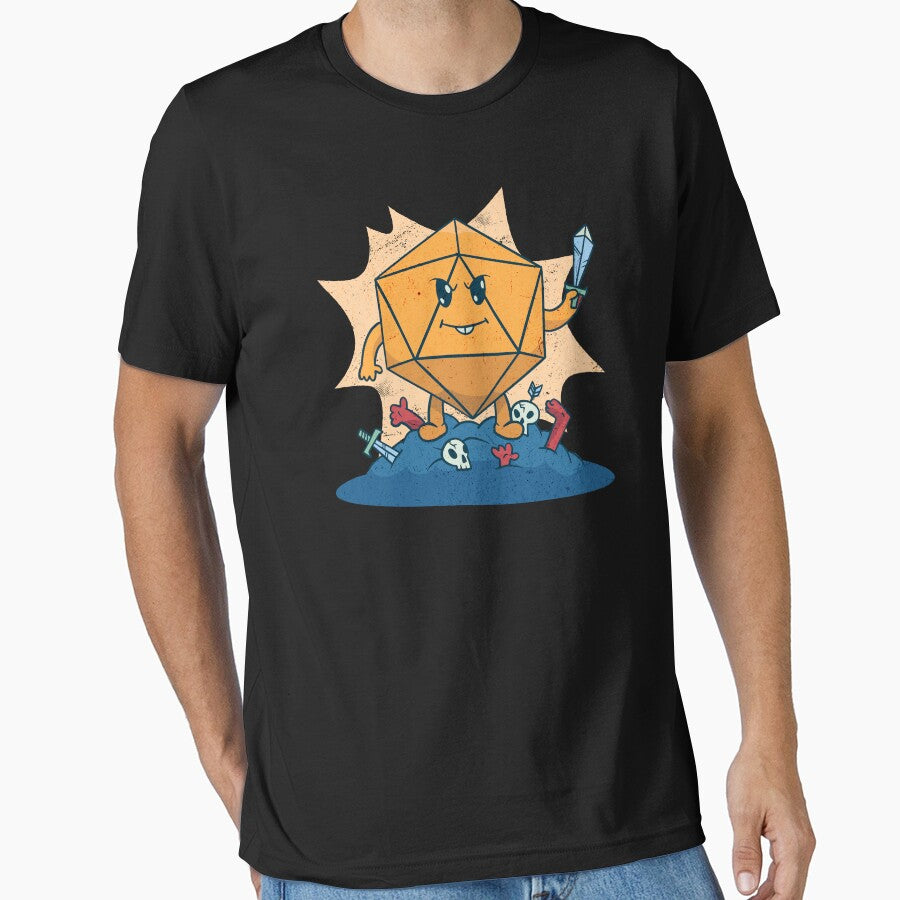 Triumphant d20 Dice Warrior - Critical hit strikes again! by Zanda-Nerd-Shop T-Shirts, Hoodie, Sweatshirt (Image 1)