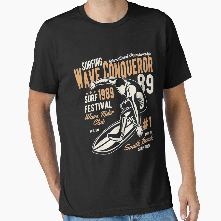 Surfing wave conqueror - Awesome Wave surfing lover Gift by Teenation9 T-Shirts, Hoodie, Sweatshirt (Image 1)