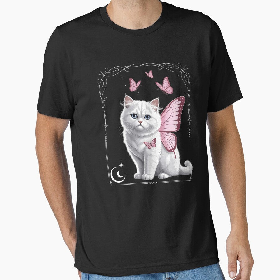 Cute y2k Cat Butterfly Fairy Cyber 2000s by angolinnArt T-Shirts, Hoodie, Sweatshirt | BlankRebels.com (Image 1)