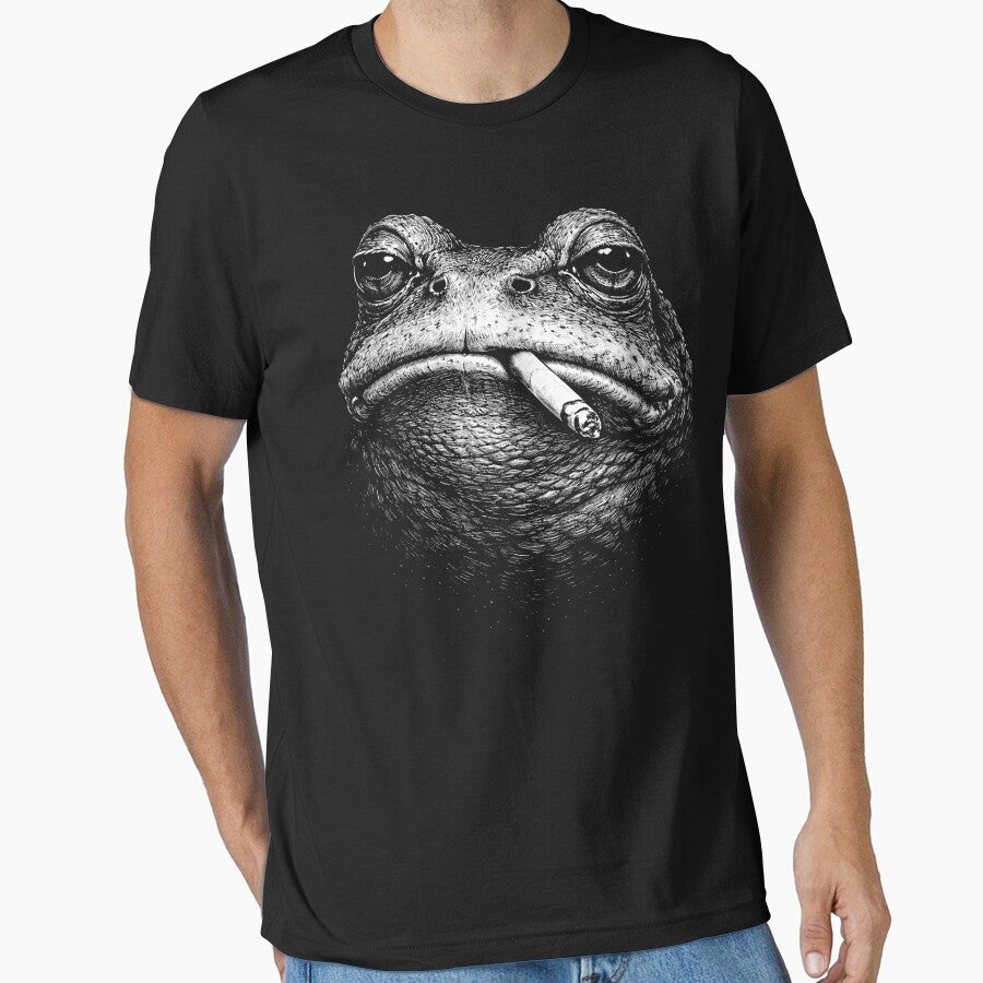 frog Smoking Cigarette Funny frog Meme by Kladhadredo T-Shirts, Hoodie, Sweatshirt | BlankRebels.com (Image 1)
