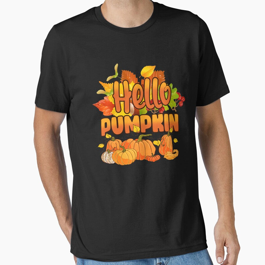 Hello Pumpkin - Hello Fall Funny Halloween Autumn by DNW-art T-Shirts, Hoodie, Sweatshirt | BlankRebels.com (Image 1)
