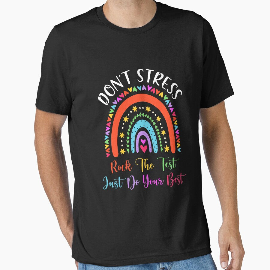 Test Day Rock The Test Teacher Testing Day Rainbow Teacher by AdamhollandShop T-Shirts, Hoodie, Sweatshirt (Image 1)
