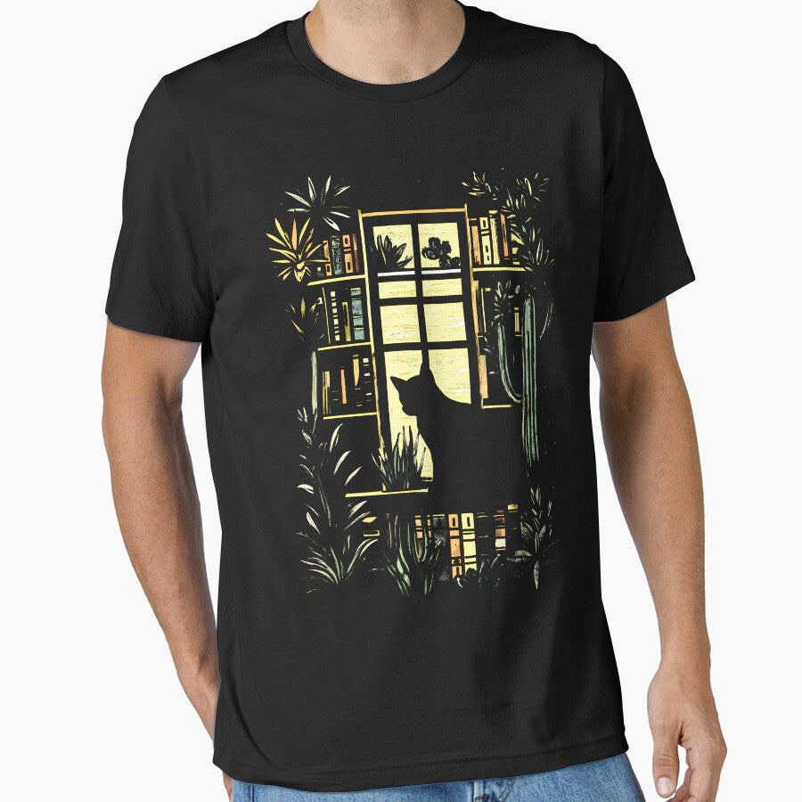 Cat-Aesthetic-Book-Library-Vintage-Cactus by nadelqljoe T-Shirts, Hoodie, Sweatshirt | BlankRebels.com (Image 1)