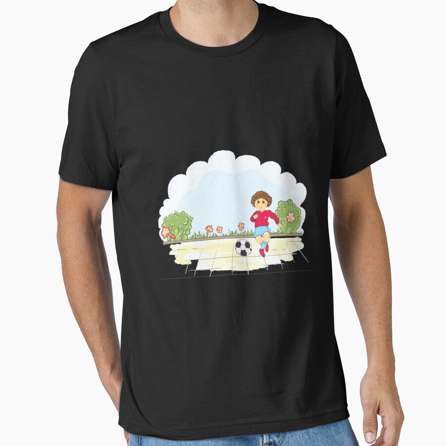 Kid Playing Soccer Essential T-Shirt by dianesandraon