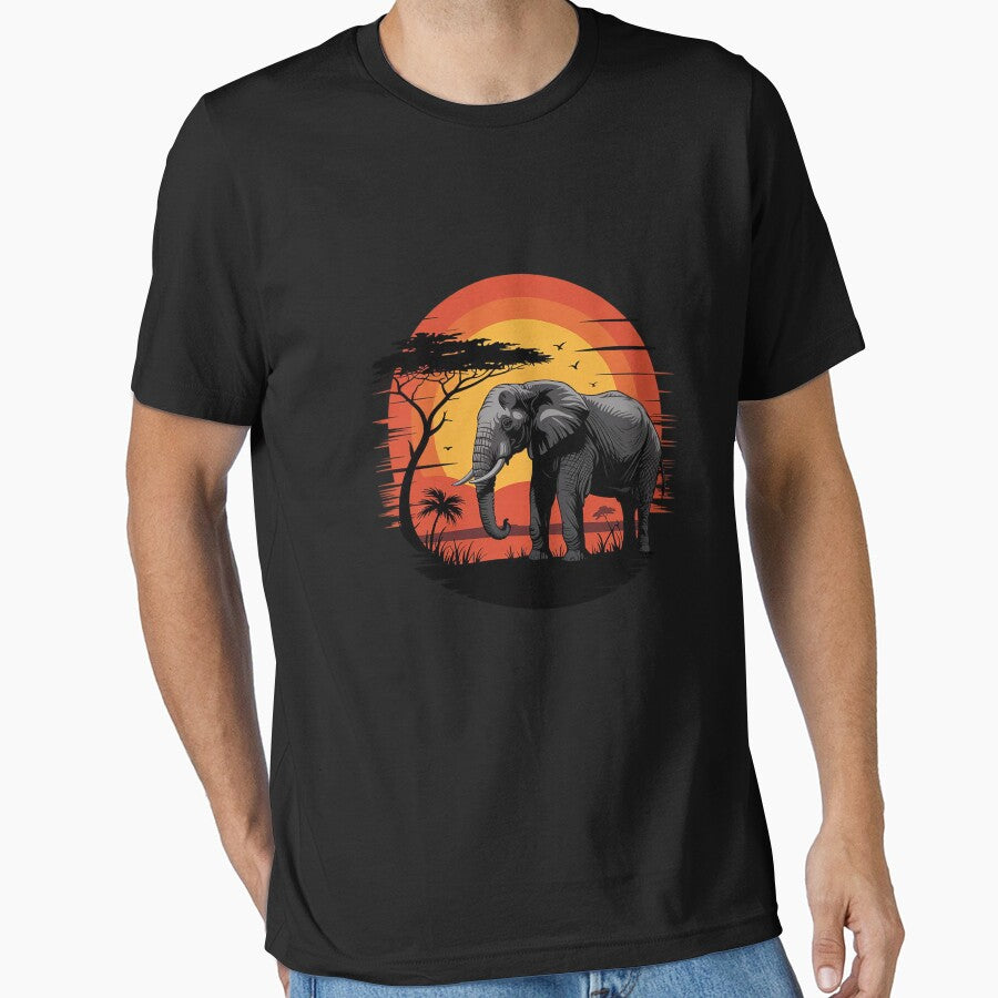 Elephant Sunset Wildlife Savanna Nature Safari Animal by angolinnArt T-Shirts, Hoodie, Sweatshirt | BlankRebels.com (Image 1)