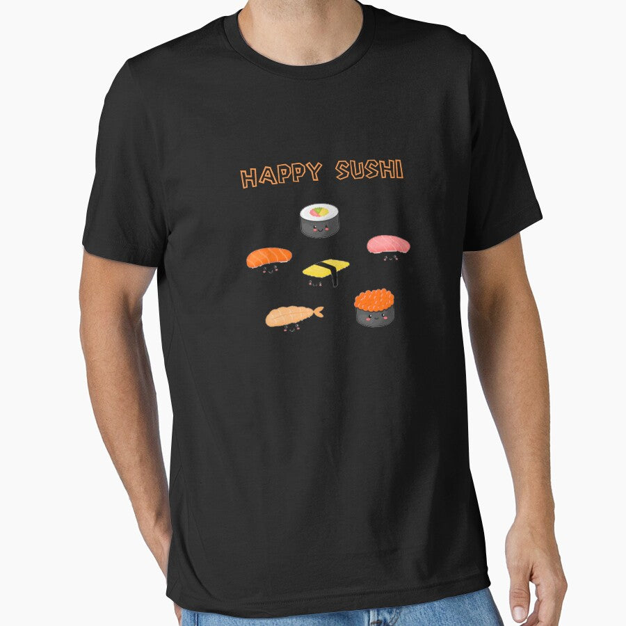 Happy Sushi Anime Japanese Food Lover by rachidhaz T-Shirts, Hoodie, Sweatshirt | BlankRebels.com (Image 1)