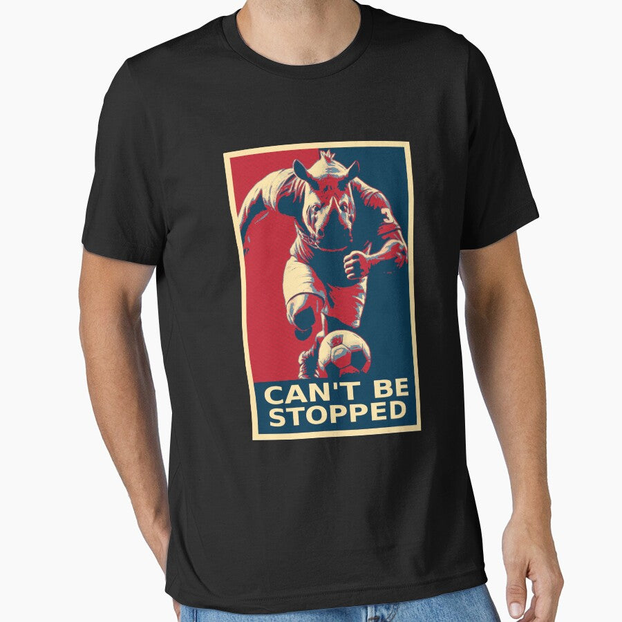 Can't Be Stopped Rhino Football (Soccer) Player by TrueArtsStore