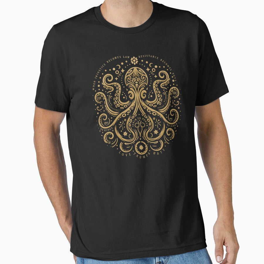 Subtle FDT, Octopus Art, Anti Fascist, Quiet Activism Mandala, 8647 Trump Fascism Feminist Leftist Ocean Lover... (Image 1)