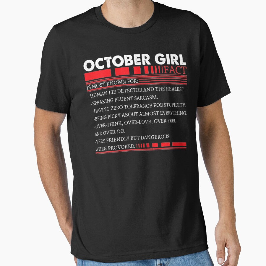 Womens October Girl Fact Speaking Fluent Sarcasm Funny Birthday by HillyArts T-Shirts, Hoodie, Sweatshirt (Image 1)