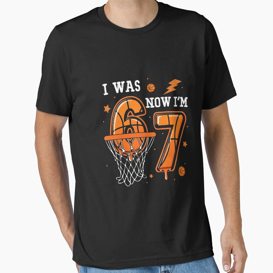I was 6 Now I'm 7 Birthday Boy Basketball Funny 6 7 Meme Kid by ArleneRowe T-Shirts, Hoodie, Sweatshirt (Image 1)