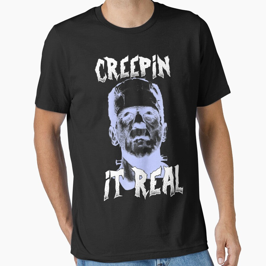 Creepin It Real Frankenstein Halloween T-Shirt T-Shirt by danielletab4ig0 Hoodie, Sweatshirt | BlankRebels.com (Image 1)
