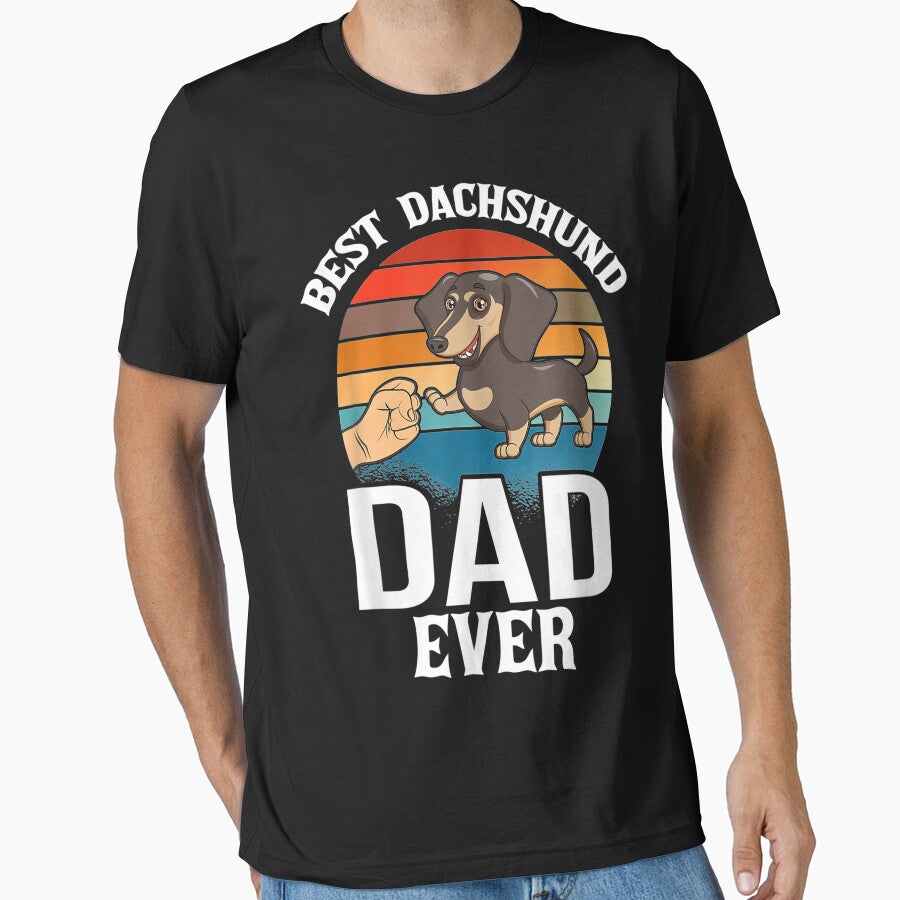 Best Dog Dad Ever Dachshund Retro Vintage by ErnestoStudio T-Shirts, Hoodie, Sweatshirt | BlankRebels.com (Image 1)