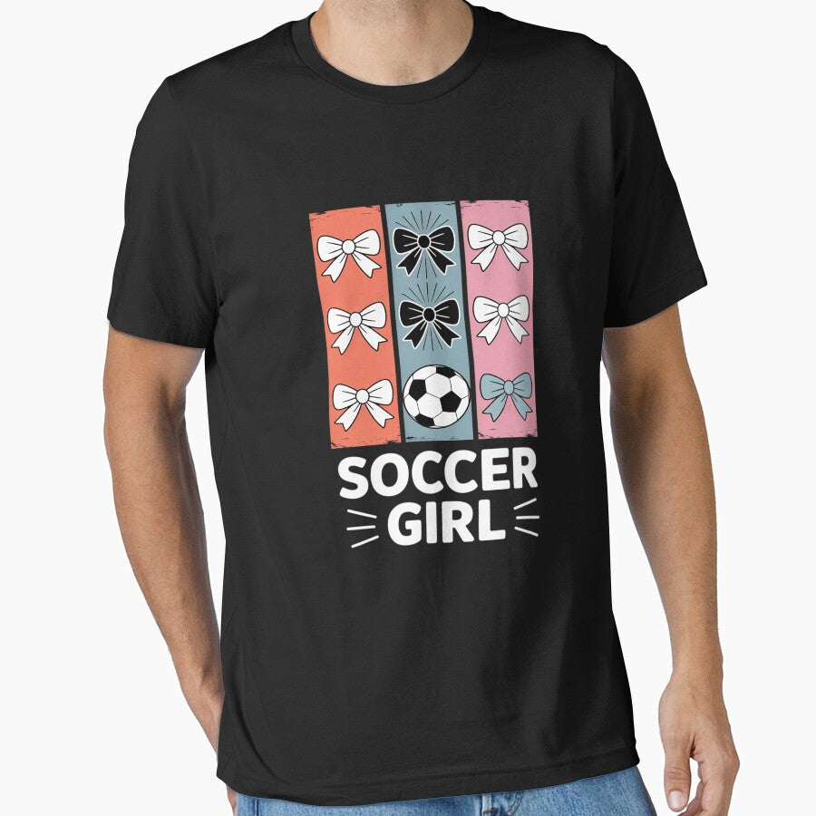Cute Soccer Girl Coquette Bow Soccer Girl Soccer Brushstroke by BlackStars3Neon