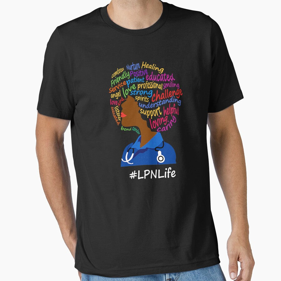 Black Nurse Uniform Afro African LPN Life Nurses Day by GardNewerd T-Shirts, Hoodie, Sweatshirt | BlankRebels.com (Image 1)